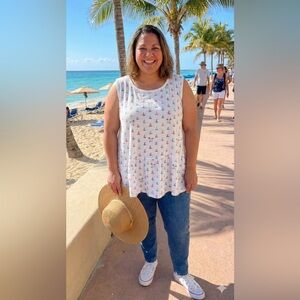 Lane Bryant Sailboat Print Tank Top Sz 26/28